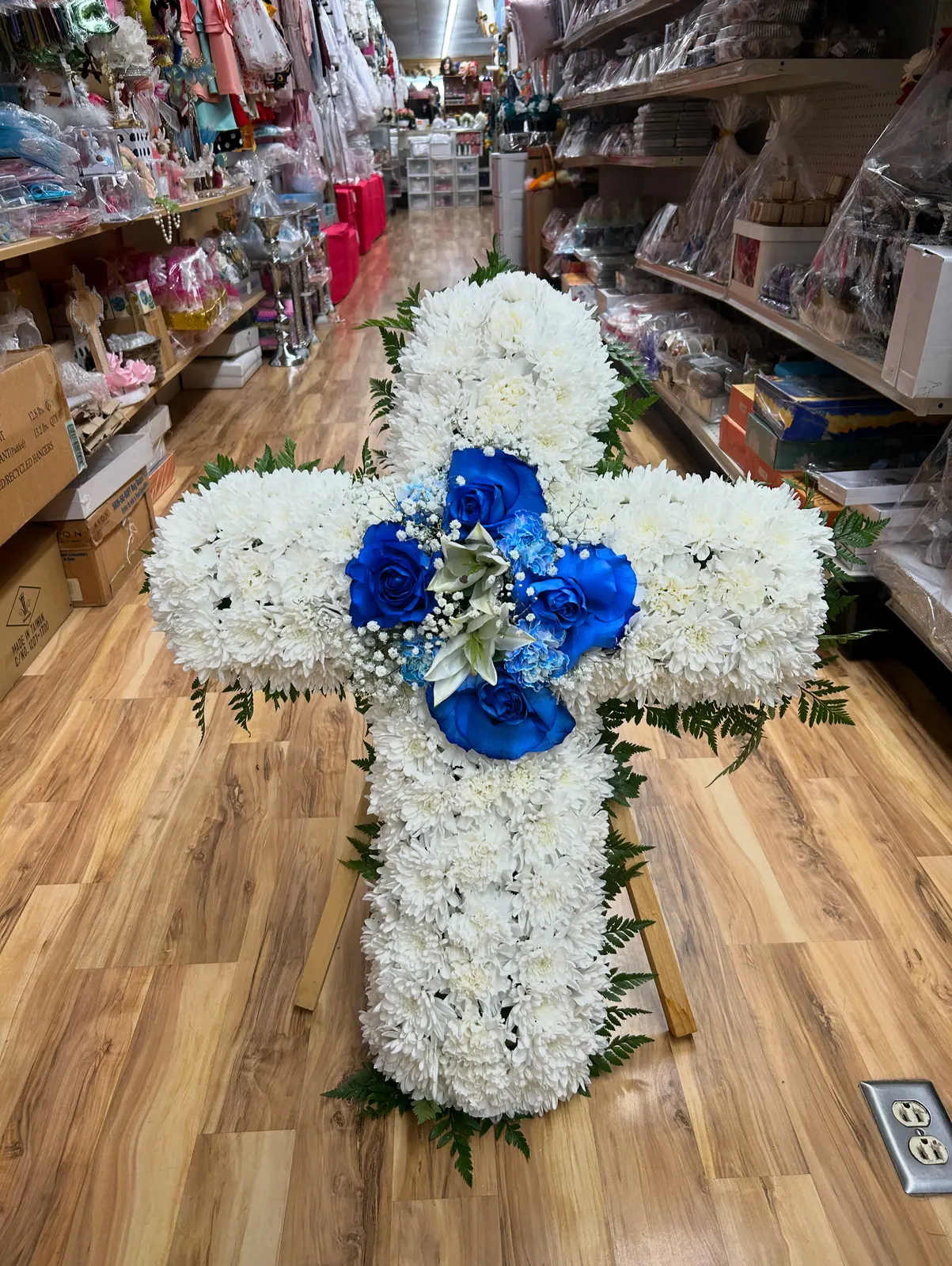 corona funeral wreath blue 01